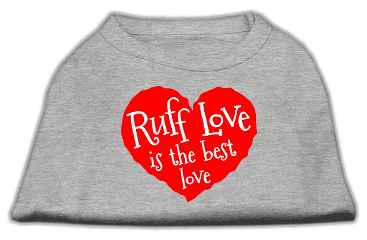 Ruff Love Screen Print Shirt Grey XS